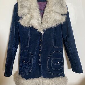 Vintage Crushed Velvet & Faux Fur Penny Lane